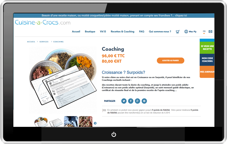 Ajouter un coaching au panier