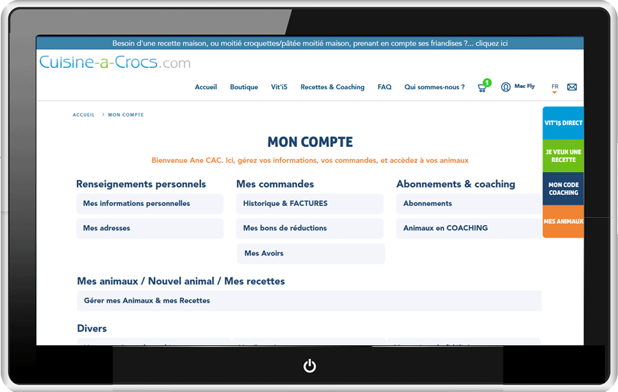 Mon compte particulier cuisine-a-crocs