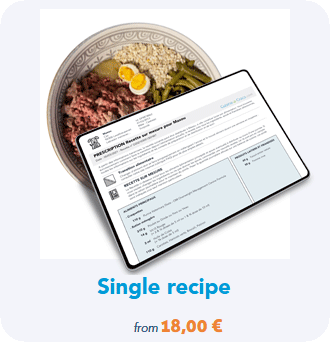 single tailored recipe for a dog